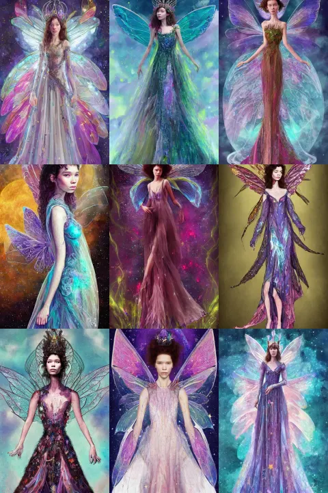Masterwork Full Body Portrait of Astrid Berges Frisbey as a Fairy Queen