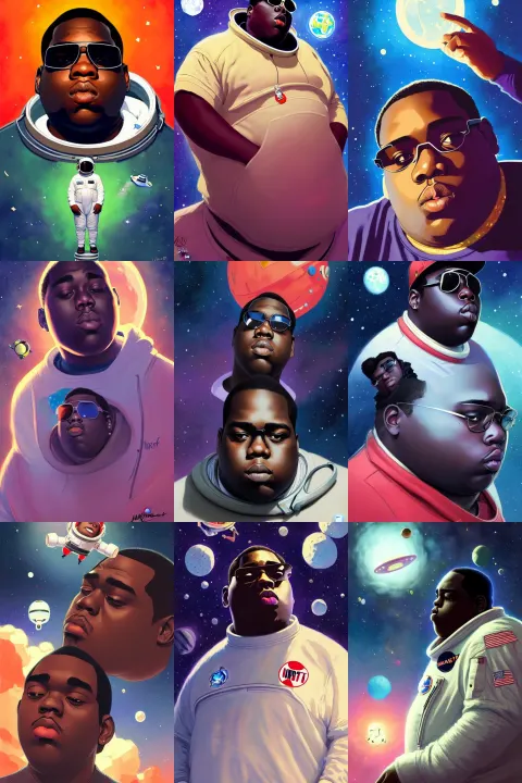 Notorious B as a Short Astronaut Getting Lost in Space