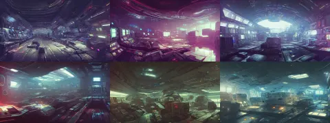 Interior of a Space Station Cluttered with Electronics