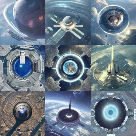 Six Sided Ring Futuristic Planetary Space Station
