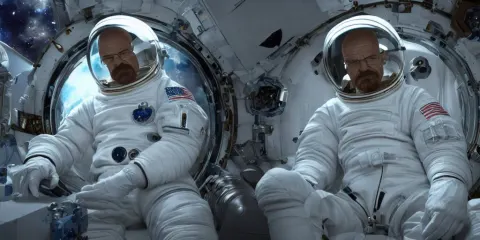 Walter White as an Astronaut Outside a Space Station