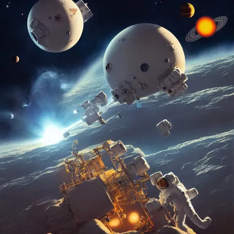 Astronaut Watching a Planet Explode