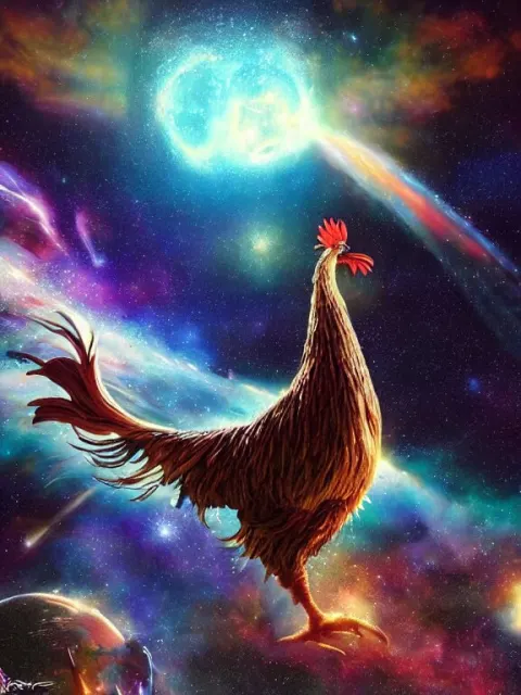 Giant Rooster Being Abducted