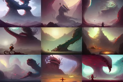 Worm Monster on an Alien Land