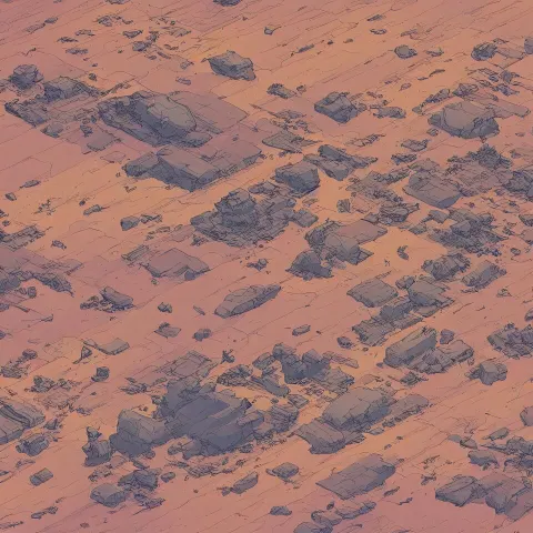 High High Perspective Landscape of a Barren Alien World