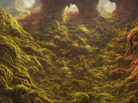 Alien Forest and Hills Landscape