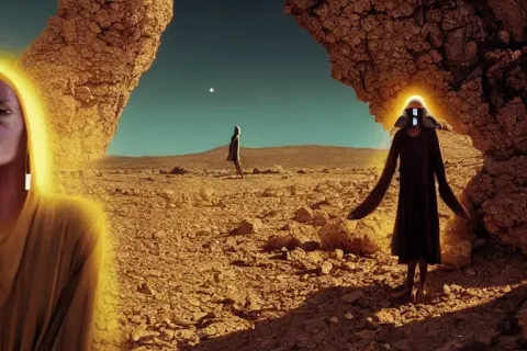Levitating Glowing Woman with Full