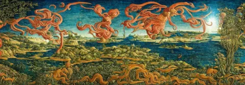Beautiful Landscape Mural of an Alien Planet