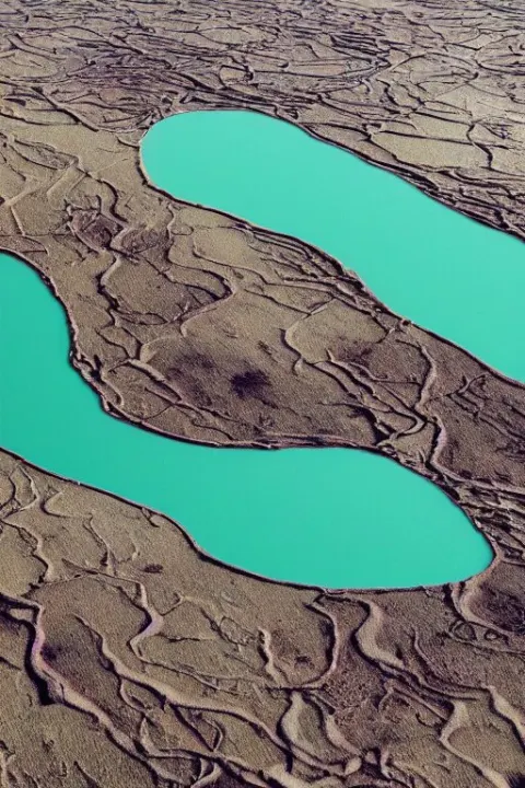 Top View of Muddy River Delta Leading to Sea