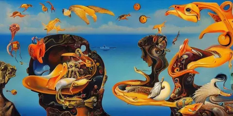 Beautiful Abstract with Goldfish
