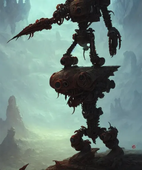 Alien Robot Holding a Katana
