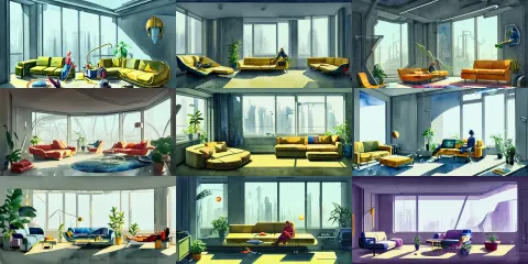 Beautiful Illustration of Futuristic Interior Apartement
