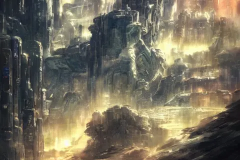 Vast Planetary Sci-fi City