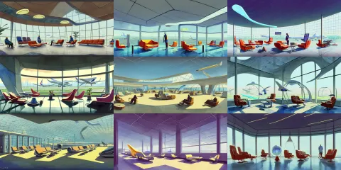 Beautiful Illustration of Futuristic Airport