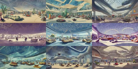Beautiful Illustration of Futuristic Mall
