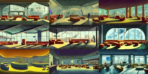 Beautiful Illustration of Futuristic Bar