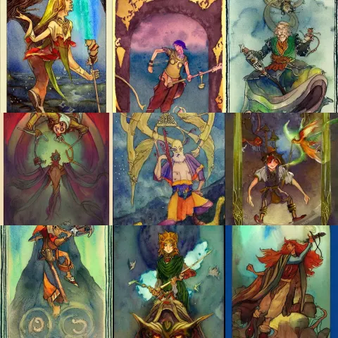 Watercolor Storybook Illustration of a Tarot Card