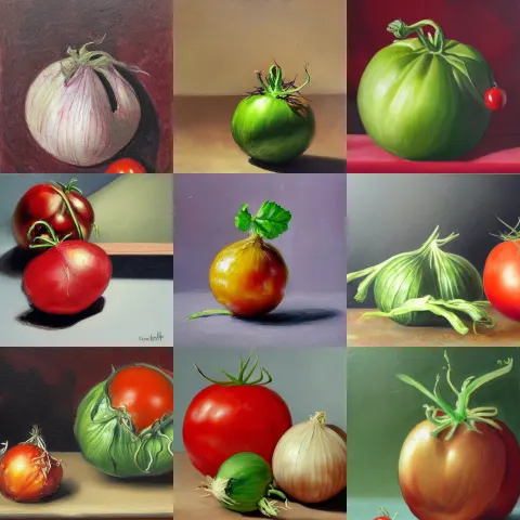 Tomato Growing Inside an Onion Growing Inside a Blackberry