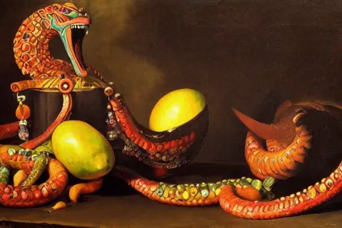 Still Life Painting of Quetzalcoatl