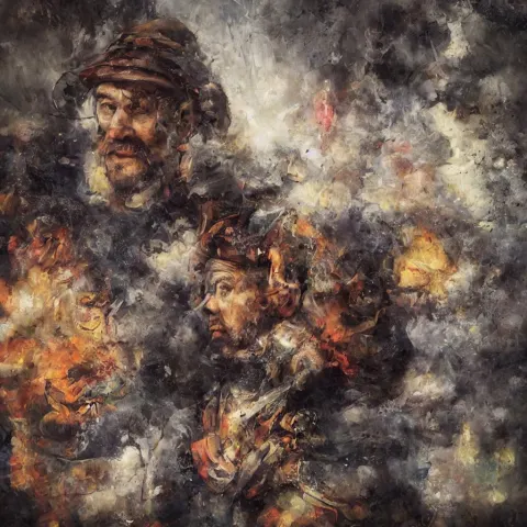 Oil Portrait of Super Mario as Shaman Tripping on Mushrooms