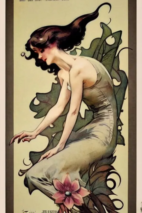 (((((1950s Art Nouveau Poster Art