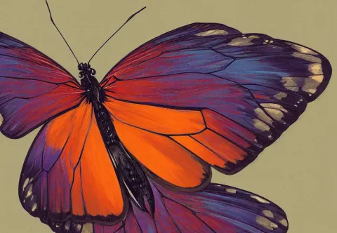Symmetry a Butterfly Insect with Wings Made of the Milky Way