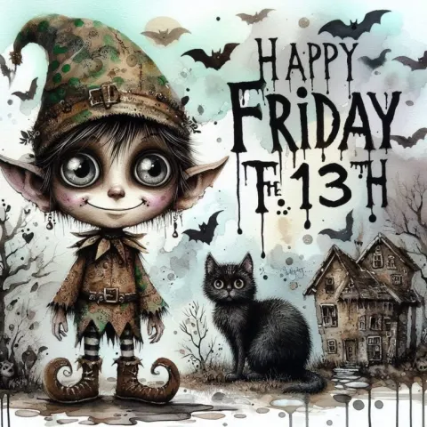 Elf with Cats and Friday the 13th