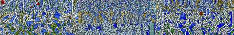 Stained Glass Window with Floral Motif