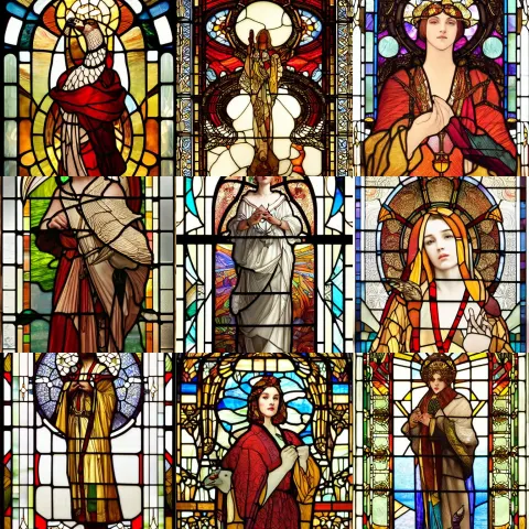 Stunning Stained Glass Window of a ( Beautiful Goose God