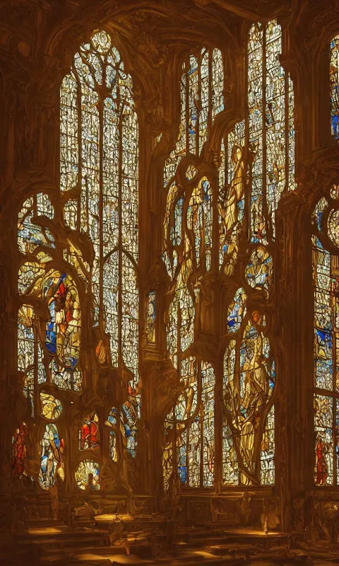 Interior Shot Sacred Stained Glass Window