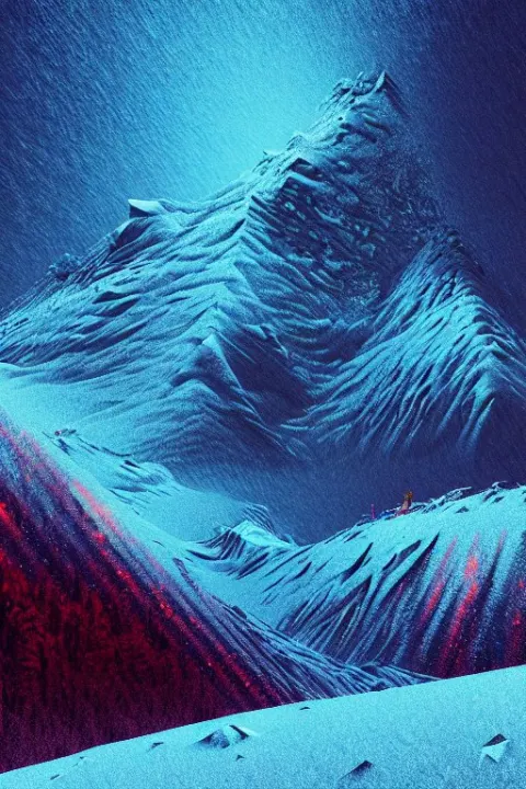 Snowy Mountain Scene