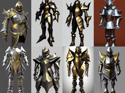 Low Poly Render of Fantasy Boss Armor