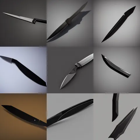 Black Knife Simple Low Poly
