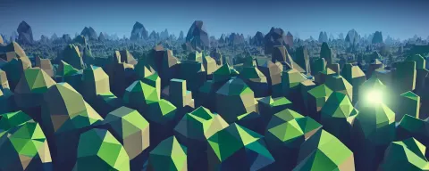 Low Poly Multiverse Cube World from Behance Ray Traced