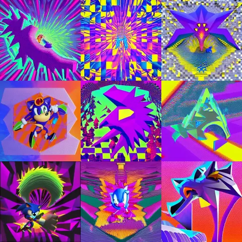Surreal Sharp Sonic Made Out of Detailed Professional