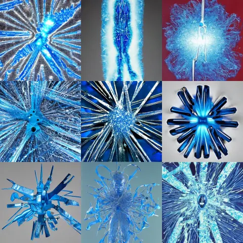 Blue Crystal Exploding