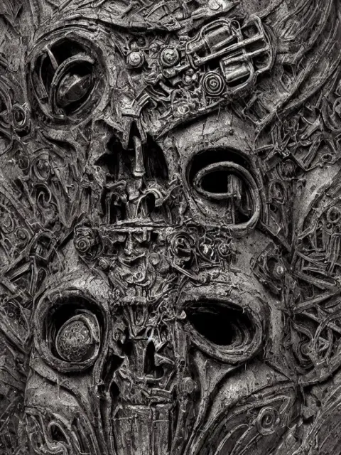 Extra Wide View an Ominous Dark Ancient Mask