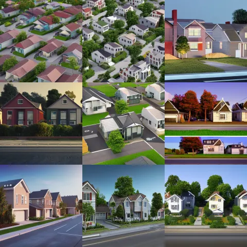 Photo of Suburban Houses on a Street