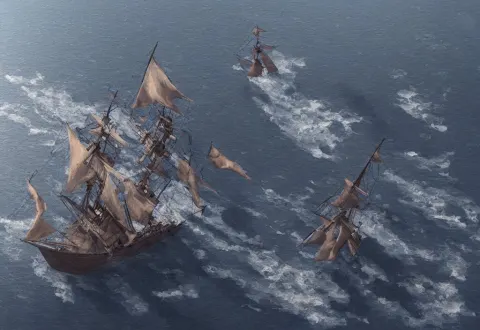 Master and Commander Ship Fight on the Sea