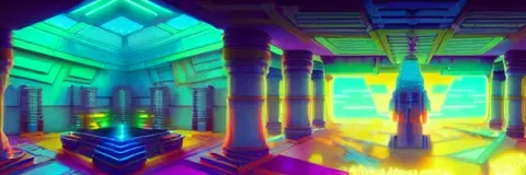 3 D Render of a Cybernetic Temple