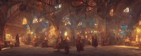 Inside of a Medieval Era Bazaar