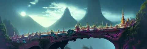 Bridge to Three Sprawling Miniature Cybernetic Temple