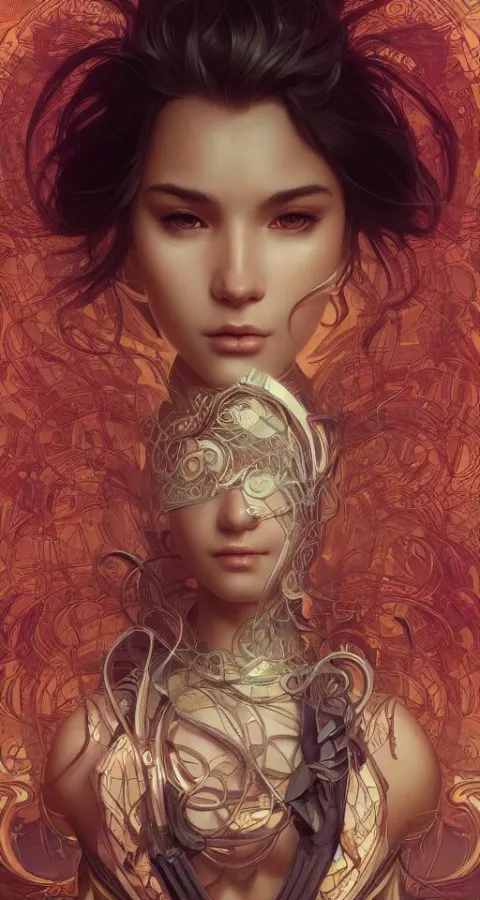 Beautiful Young Girl Cybernectic