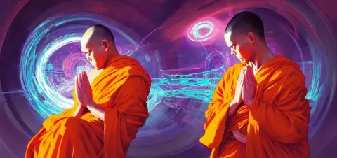 Floating Monk Praying