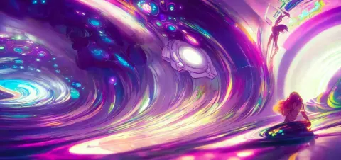 Swirling Vortexes of Computer Hardware Vaporwave Aesthetic