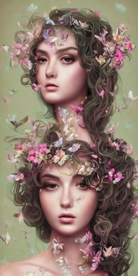 Young Woman Turning into a Tree