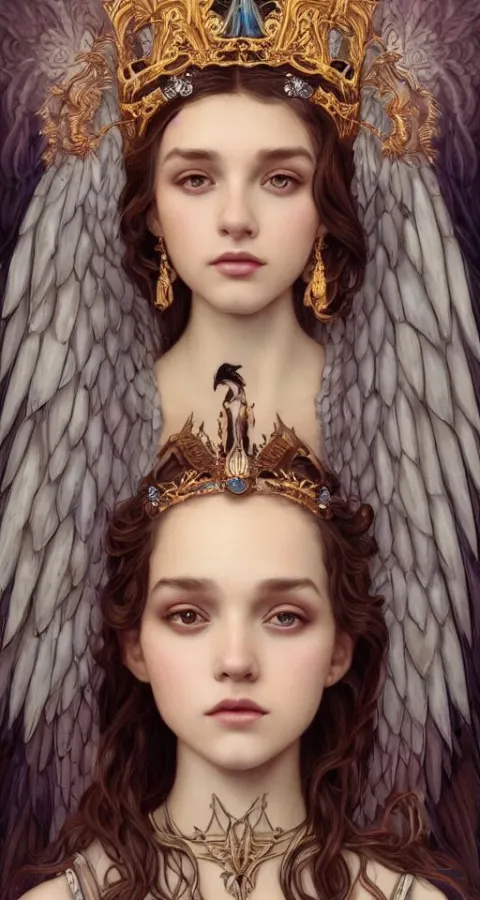 Beautiful Young Girl Wearing a Crown and Sadness in Her Eyes