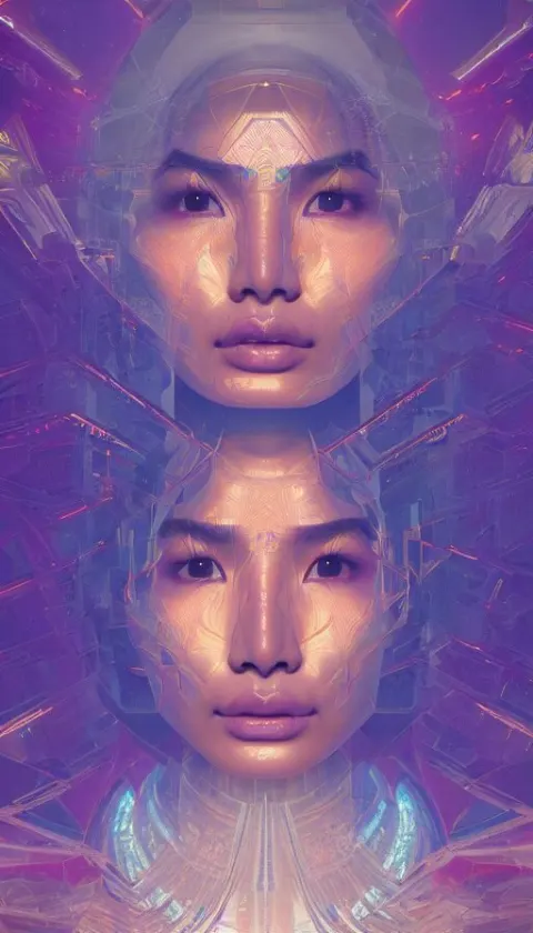 Portrait of Goddess Gemma Chan Symmetric