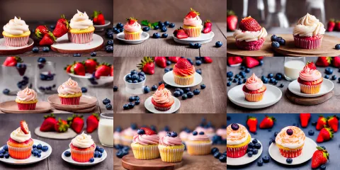 Dslr Food Photography of a Single Strawberry Cupcake