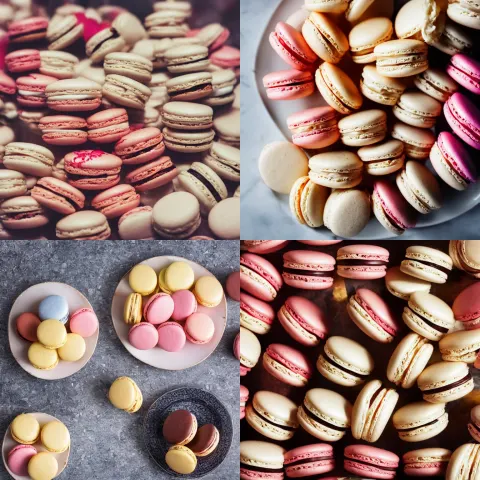 Delicious Plate of French Macarons